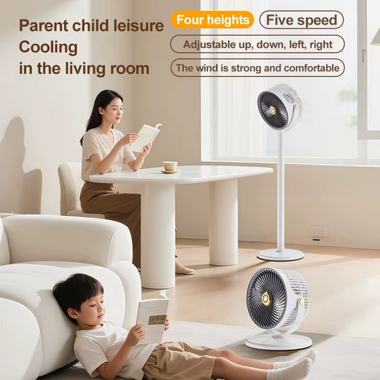 Upgraded S34 Desktop 360° Cool Breeze Floor Standing Circulating Air Fan Strong Comfortable Wind Fresh Deep Circulation Fans