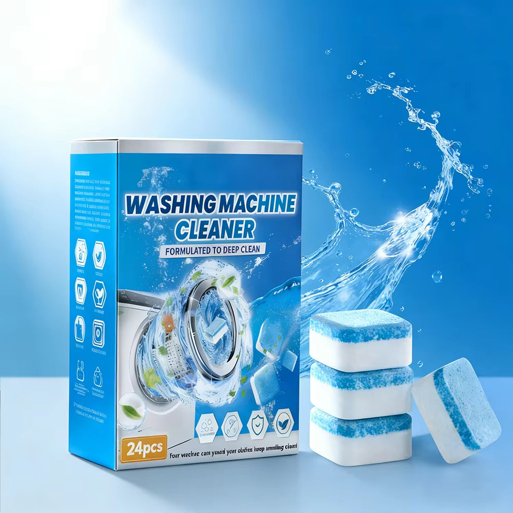 24Pcs Deep Cleaning Stain Remove Washing Machine Cleaner Effervescent Washing Machine Cleaning Tablets