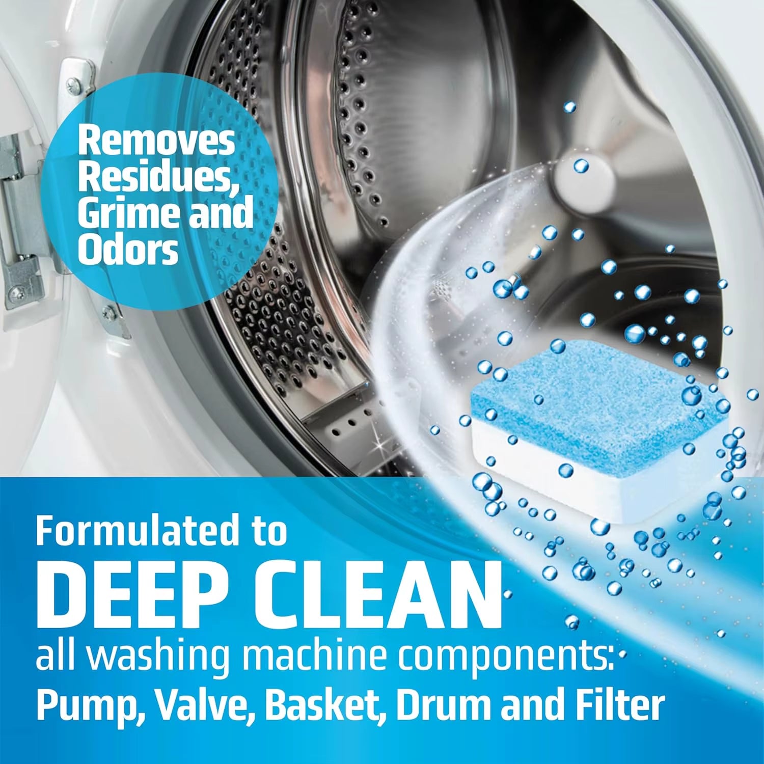 24Pcs Deep Cleaning Stain Remove Washing Machine Cleaner Effervescent Washing Machine Cleaning Tablets