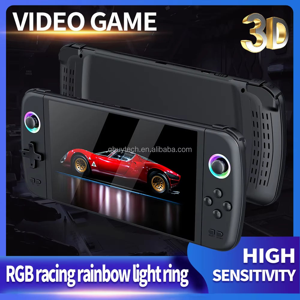 M27 Portable Handheld Game Console 64 Built-In 10000+ Games Including PSP PS1 7 Inch 4K Support 3.5MM Stereo Headphones