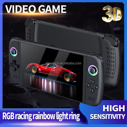 M27 Portable Handheld Game Console 64 Built-In 10000+ Games Including PSP PS1 7 Inch 4K Support 3.5MM Stereo Headphones