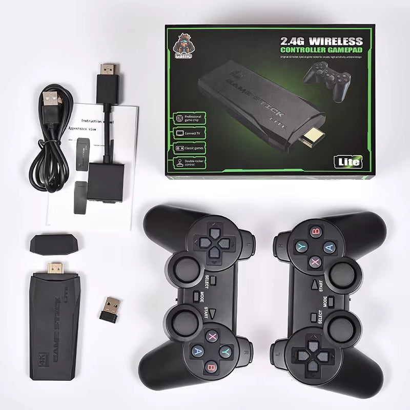 Wholesale M8 4K HD TV Game Stick 64G with 20000 Built-In Games 2.4Ghz Wireless Controller Retro Gaming Console Consola De Juegos