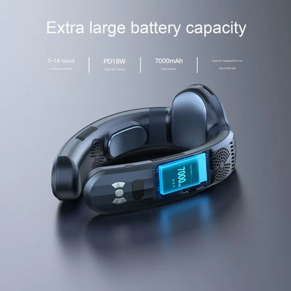 7000Mah Rechargeable Personal Mini Semiconductor Refrigeration Hanging Neck Fan Portable Cooling and Heating Neck Fan