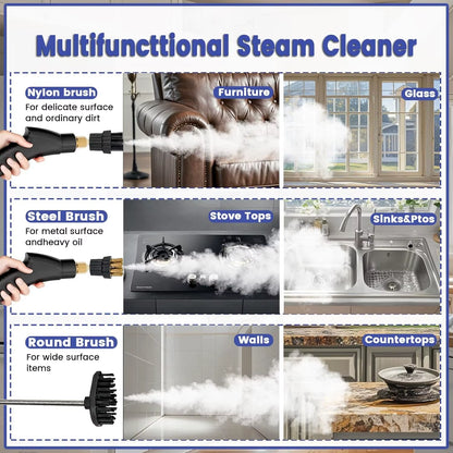 Household Car Cleaning Electric Steam Cleaner Professional 2500W Portable Handheld 1200Ml Tank 3 Bar Pressure Multi-Function