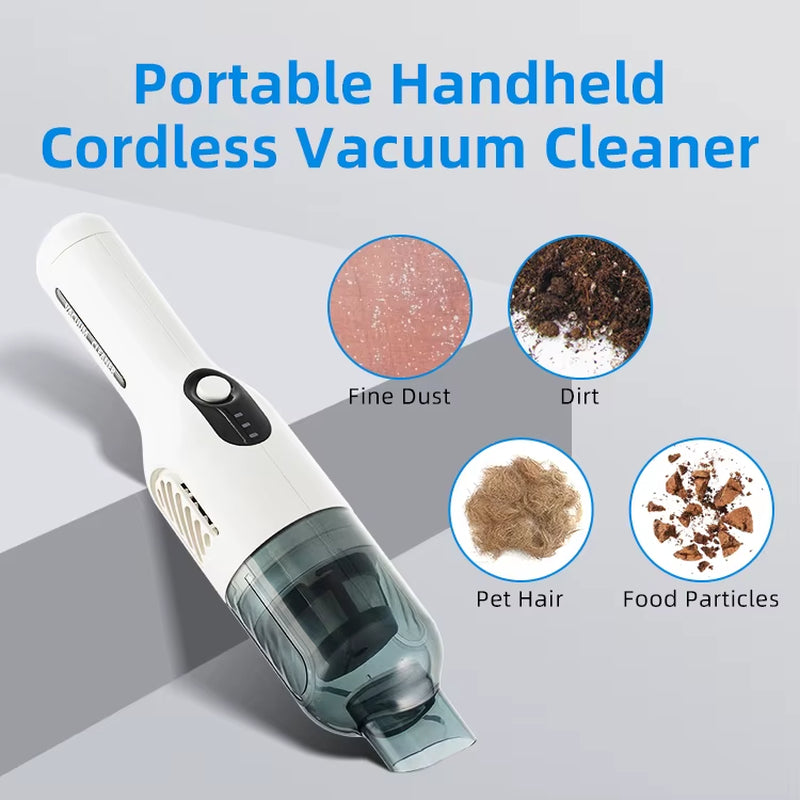 High-Powered Wireless Electric Mini Cordless Hand Held Dry Portable Vacuum Cleaner USB Rechargeable HEPA Filter Bagless Auto Car