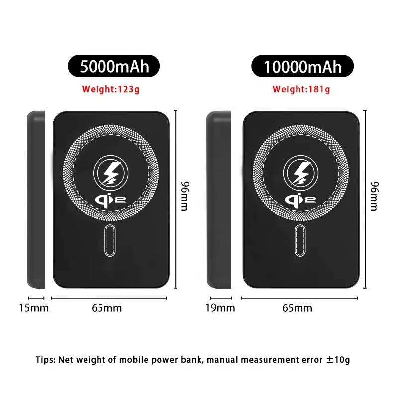 Qi2 Power Bank 10000Mah Magnetic Wireless Charger Powerbank for Iphone Portable 10000 Mah External Battery Phone Fast Charging