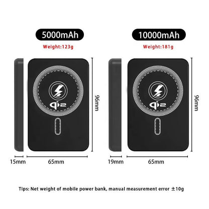 Qi2 Power Bank 10000Mah Magnetic Wireless Charger Powerbank for Iphone Portable 10000 Mah External Battery Phone Fast Charging