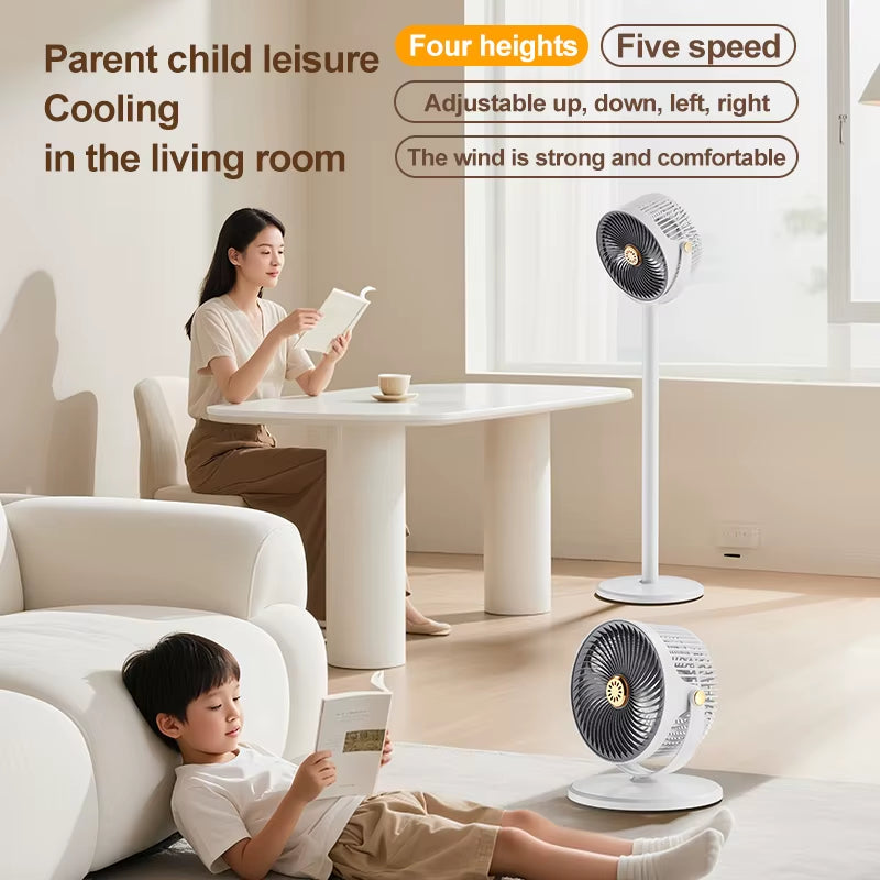 Upgraded S34 Desktop 360° Cool Breeze Floor Standing Circulating Air Fan Strong Comfortable Wind Fresh Deep Circulation Fans