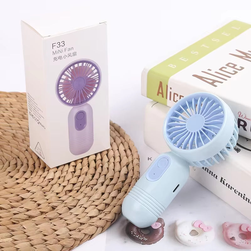 3 Speeds and USB Hand Fan Rechargeable Electric Hand Held Lash Fans Small Mini Ventilateur Portable Handheld Fan