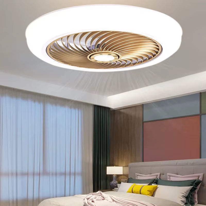 Lightweight round LED Ceiling Fan with Remote Control Silent DC Motor Unleash Power in Your Bedroom