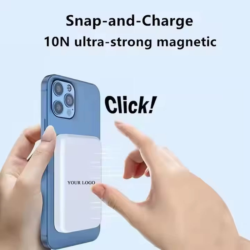 Magnetic Wireless Charging Power Bank 3000Mah 5000Mah 10000 Li-Polymer Battery Compatible with Iphone 17 Pro Max 16 15 14 13 12
