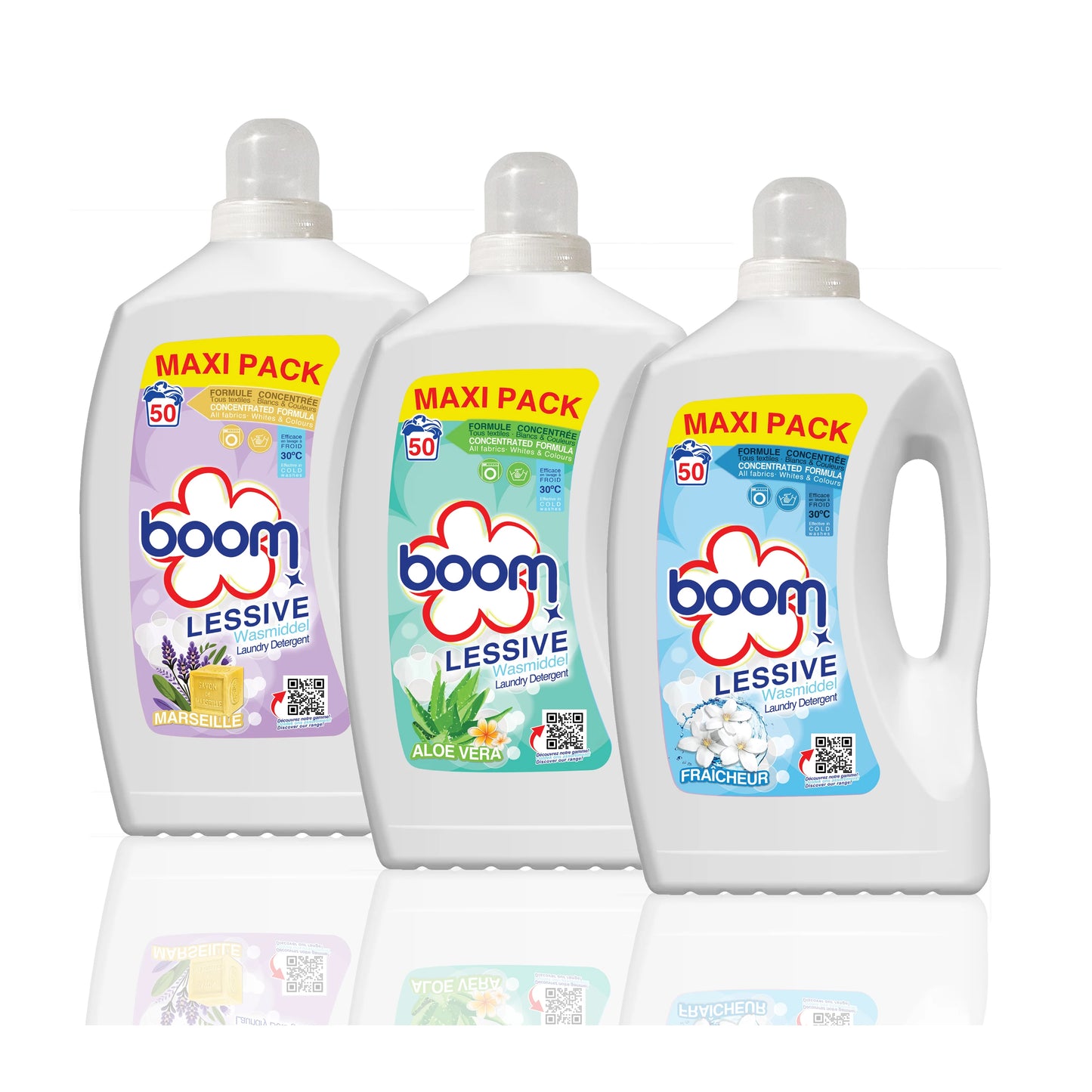 Boom Lessive Liquid Detergent 50 Washes Marseille Soap Scent All Clothes