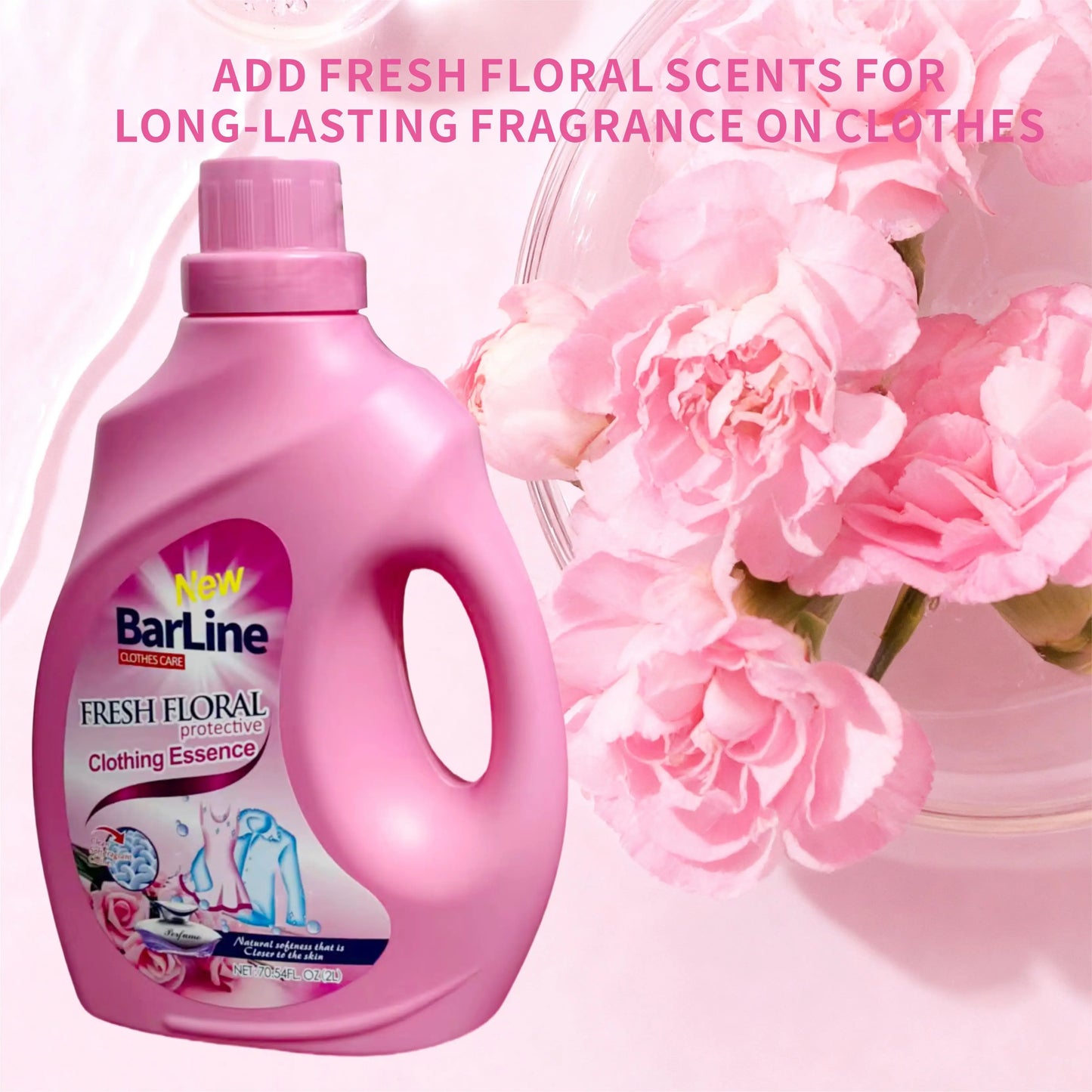 Barline Eco-Friendly Disposable Fabric Softener Liquid Long-Lasting Rose Fragrance Anti-Static for Apparel Premium Laundry