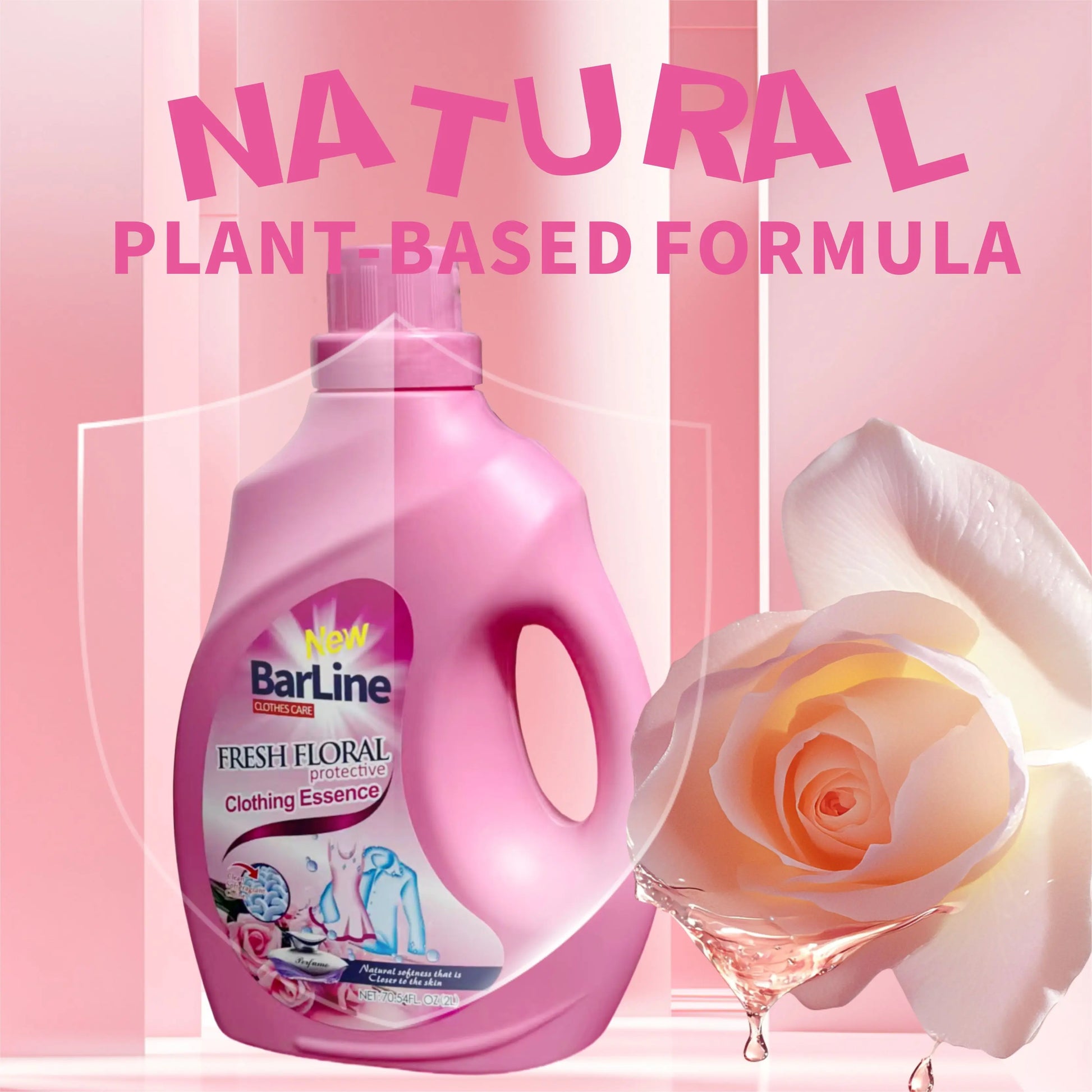 Barline Eco-Friendly Disposable Fabric Softener Liquid Long-Lasting Rose Fragrance Anti-Static for Apparel Premium Laundry
