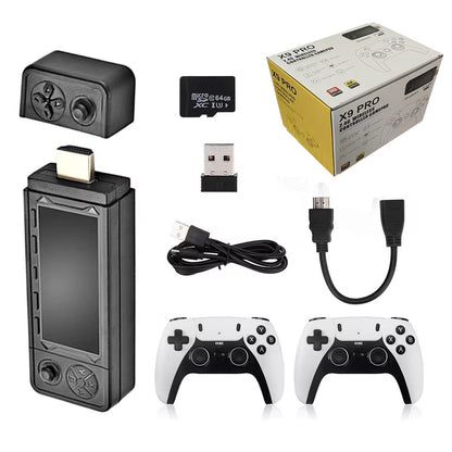 Newest X9PRO Game Stick Retro Mini Video Game Consoles with Wireless Controllers Gamepad Powered by S905