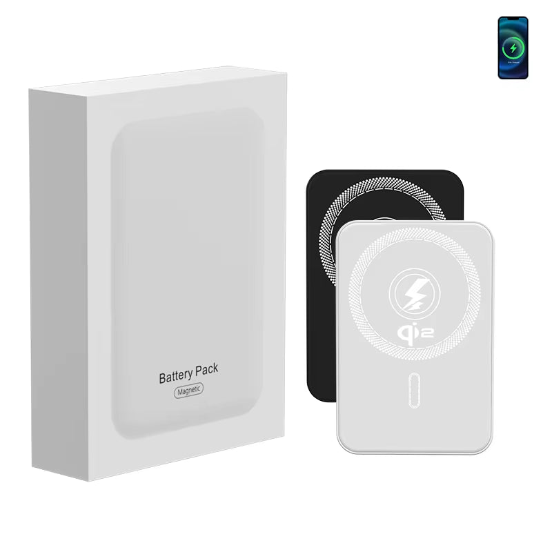 Qi2 Power Bank 10000Mah Magnetic Wireless Charger Powerbank for Iphone Portable 10000 Mah External Battery Phone Fast Charging
