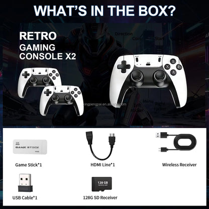 JSGAMING M15 Retro Classic Game Console Support 20000+ Game 4K HD Output Video Game Stick Station with 20+Emulator