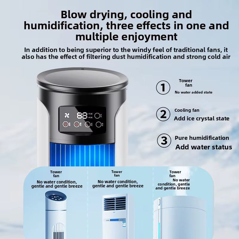High Quality Portable Mini Water Cooling Air Cooler Fan Remote Control Digital USB Powered English for Household Use Summer
