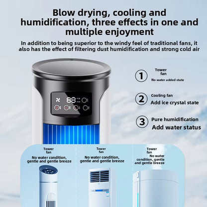 High Quality Portable Mini Water Cooling Air Cooler Fan Remote Control Digital USB Powered English for Household Use Summer