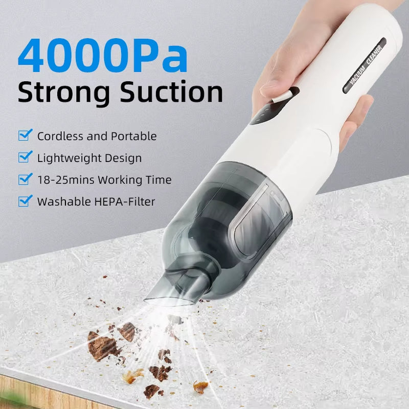 High-Powered Wireless Electric Mini Cordless Hand Held Dry Portable Vacuum Cleaner USB Rechargeable HEPA Filter Bagless Auto Car