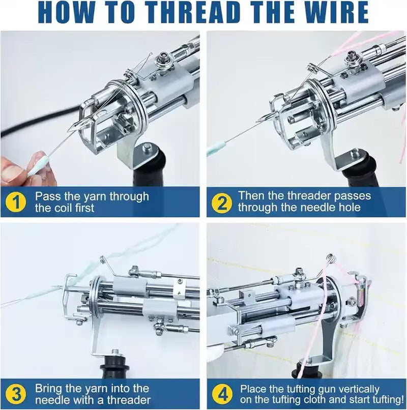 Wholesale Portable 2In1 Hand Tufting Gun Machine for DIY Carpet Electric Tufting Gun Rug Embroidery Machine Textile Machines