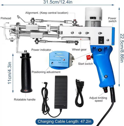 Wholesale Portable 2In1 Hand Tufting Gun Machine for DIY Carpet Electric Tufting Gun Rug Embroidery Machine Textile Machines