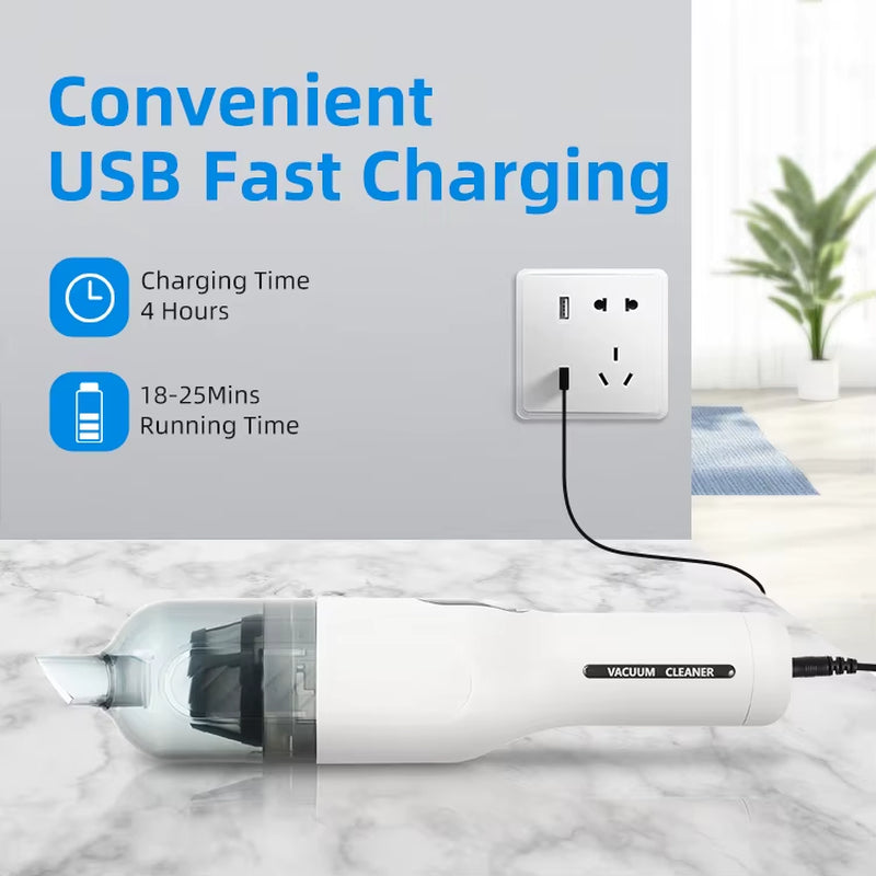 High-Powered Wireless Electric Mini Cordless Hand Held Dry Portable Vacuum Cleaner USB Rechargeable HEPA Filter Bagless Auto Car