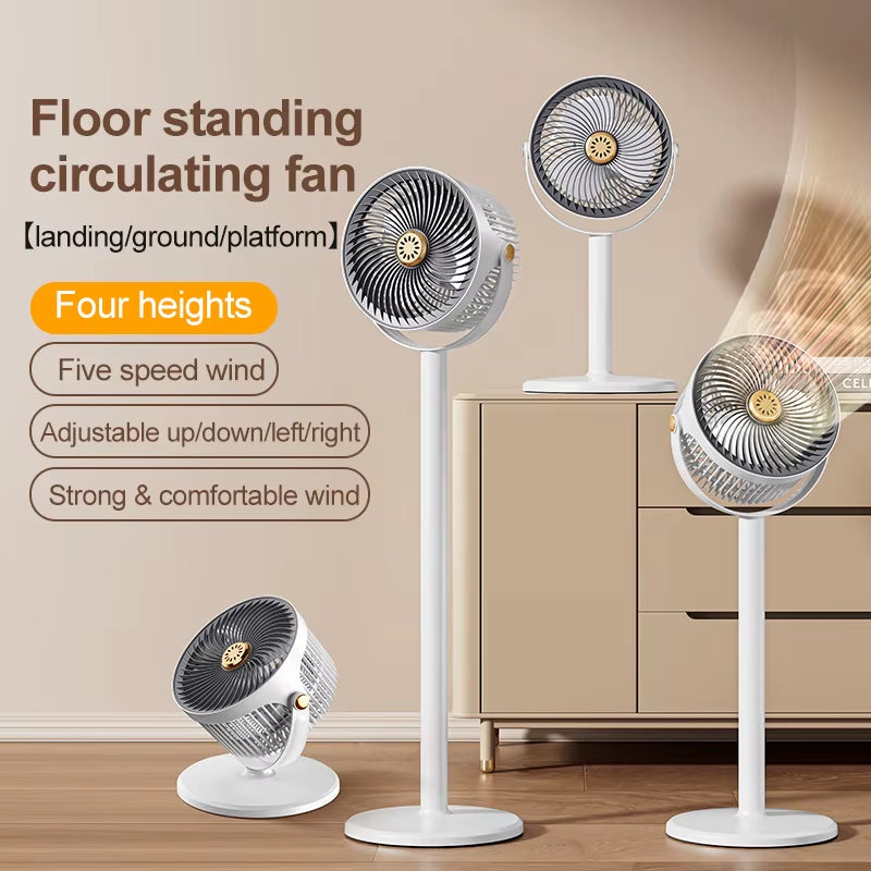 Upgraded S34 Desktop 360° Cool Breeze Floor Standing Circulating Air Fan Strong Comfortable Wind Fresh Deep Circulation Fans