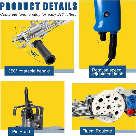 Wholesale Portable 2In1 Hand Tufting Gun Machine for DIY Carpet Electric Tufting Gun Rug Embroidery Machine Textile Machines